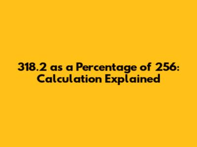 318.2 as a Percentage of 256: Calculation Explained