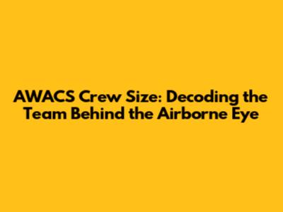 AWACS Crew Size: Decoding the Team Behind the Airborne Eye