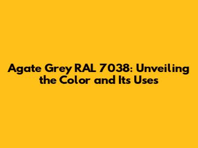 Agate Grey RAL 7038: Unveiling the Color and Its Uses