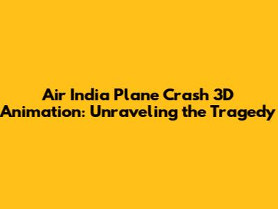 Air India Plane Crash 3D Animation: Unraveling the Tragedy