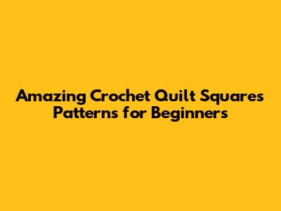 Amazing Crochet Quilt Squares Patterns for Beginners