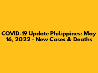 COVID-19 Update Philippines: May 16, 2022 - New Cases & Deaths