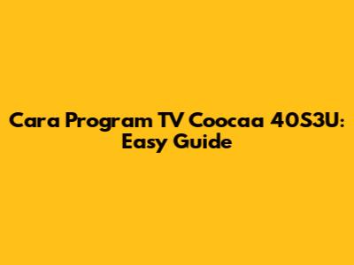 Cara Program TV Coocaa 40S3U: Easy Guide