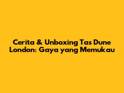 Cerita & Unboxing Tas Dune London: Gaya yang Memukau