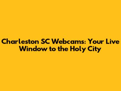 Charleston SC Webcams: Your Live Window to the Holy City