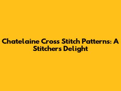 Chatelaine Cross Stitch Patterns: A Stitcher's Delight