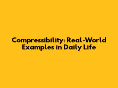 Compressibility: Real-World Examples in Daily Life