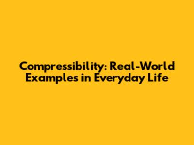 Compressibility: Real-World Examples in Everyday Life