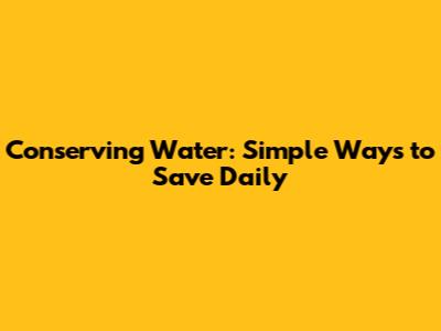 Conserving Water: Simple Ways to Save Daily