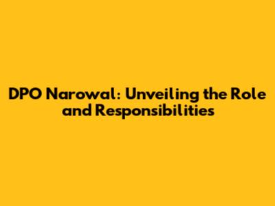 DPO Narowal: Unveiling the Role and Responsibilities