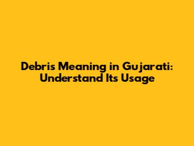 Debris Meaning in Gujarati: Understand Its Usage