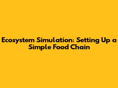 Ecosystem Simulation: Setting Up a Simple Food Chain
