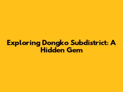 Exploring Dongko Subdistrict: A Hidden Gem