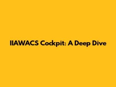 IIAWACS Cockpit: A Deep Dive