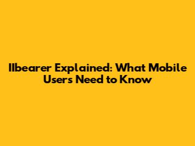 IIbearer Explained: What Mobile Users Need to Know