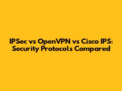 IPSec vs OpenVPN vs Cisco IPS: Security Protocols Compared
