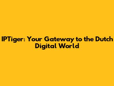 IPTiger: Your Gateway to the Dutch Digital World