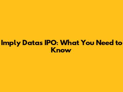 Imply Data's IPO: What You Need to Know