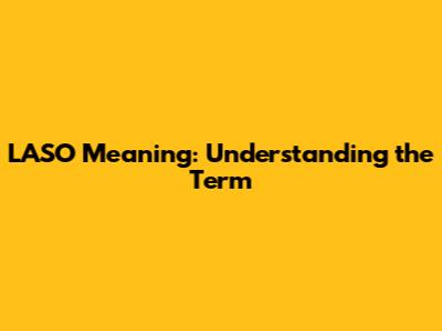 LASO Meaning: Understanding the Term