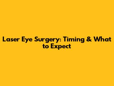 Laser Eye Surgery: Timing & What to Expect
