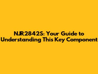 NJR2842S: Your Guide to Understanding This Key Component