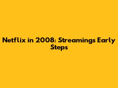 Netflix in 2008: Streaming's Early Steps