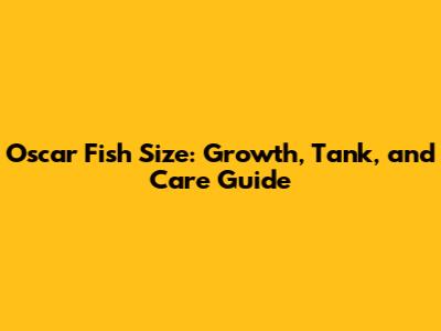 Oscar Fish Size: Growth, Tank, and Care Guide