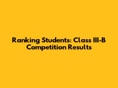 Ranking Students: Class III-B Competition Results