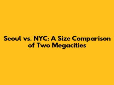 Seoul vs. NYC: A Size Comparison of Two Megacities