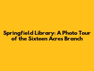 Springfield Library: A Photo Tour of the Sixteen Acres Branch