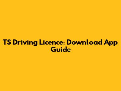 TS Driving Licence: Download App Guide