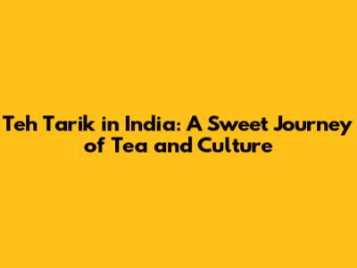 Teh Tarik in India: A Sweet Journey of Tea and Culture