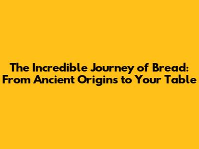 The Incredible Journey of Bread: From Ancient Origins to Your Table