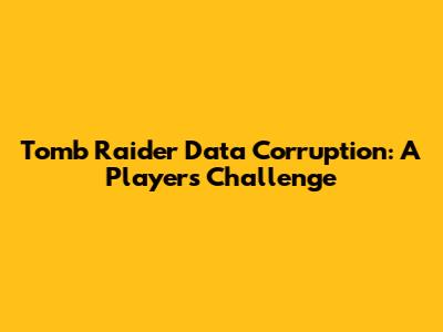 Tomb Raider Data Corruption: A Player's Challenge