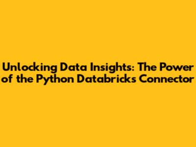 Unlocking Data Insights: The Power of the Python Databricks Connector