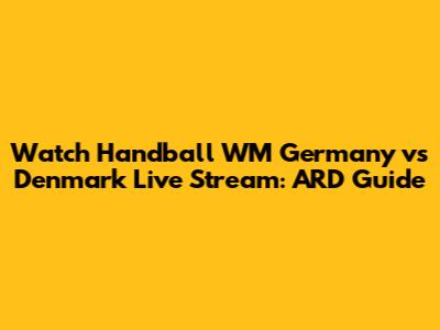 Watch Handball WM Germany vs Denmark Live Stream: ARD Guide