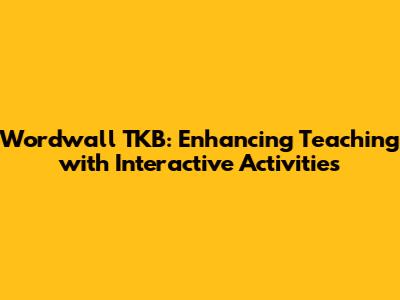 Wordwall TKB: Enhancing Teaching with Interactive Activities