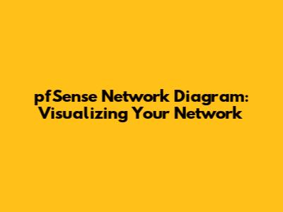 pfSense Network Diagram: Visualizing Your Network